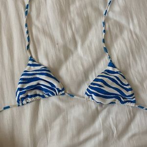 blue zebra traingl bikini